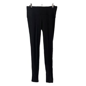 Maggie Ward Medium Leggings Black Ribbed High Rise Stretch Basic